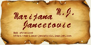Marijana Jančetović vizit kartica